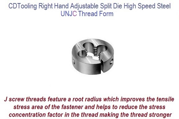 .125 Inch 5-40UNJC Size 5-40 UNJC 3A 13/16 Inch Outside Diameter Split Die High Speed Steel OD 8619-5-40UNJC-1316